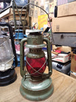 Vtg Embury No. 350 Little Supreme Kerosene Oil Lantern Red Globe Railroad Barn