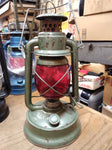 Vtg Embury No. 350 Little Supreme Kerosene Oil Lantern Red Globe Railroad Barn