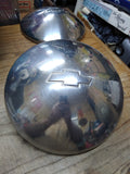 Vtg Dog Dish Bow Tie Center Moon Auto Truck Hubcaps 10.5 Chevy Nova Great Shape!