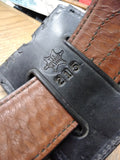 Roys Leather Goods Gun Belt Tex Shoemaker 2 Double Mag Pouch Basketweave Size 36