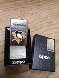 NOS Sealed 2020 Zippo Cigarette Lighter Pittsburgh Penguins Logo Street Chrome