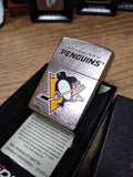 NOS Sealed 2020 Zippo Cigarette Lighter Pittsburgh Penguins Logo Street Chrome