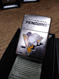 NOS Sealed 2020 Zippo Cigarette Lighter Pittsburgh Penguins Logo Street Chrome