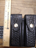Roys Leather Goods Gun Belt Tex Shoemaker 2 Double Mag Pouch Basketweave Size 36