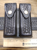 Roys Leather Goods Gun Belt Tex Shoemaker 2 Double Mag Pouch Basketweave Size 36