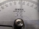 Vtg General Hardware MFG Co No. 17 Square Head Protractor Stainless Steel USA