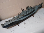 Vtg US Navy Missouri Flagship 1945 Battery Power 32" Wood Model Boat WW2 RC Toy