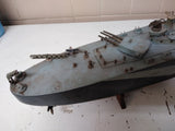 Vtg US Navy Missouri Flagship 1945 Battery Power 32" Wood Model Boat WW2 RC Toy