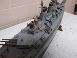 Vtg US Navy Missouri Flagship 1945 Battery Power 32" Wood Model Boat WW2 RC Toy