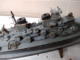 Vtg US Navy Missouri Flagship 1945 Battery Power 32" Wood Model Boat WW2 RC Toy