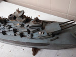 Vtg US Navy Missouri Flagship 1945 Battery Power 32" Wood Model Boat WW2 RC Toy