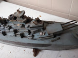 Vtg US Navy Missouri Flagship 1945 Battery Power 32" Wood Model Boat WW2 RC Toy