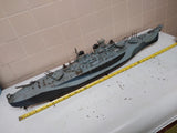 Vtg US Navy Missouri Flagship 1945 Battery Power 32" Wood Model Boat WW2 RC Toy