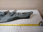 Vtg US Navy Missouri Flagship 1945 Battery Power 32" Wood Model Boat WW2 RC Toy