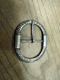 Vtg ADK Unisex Silver Tone Belt Buckle 3.5 in. x 2.75 in. Hammered Design Nice!