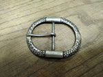 Vtg ADK Unisex Silver Tone Belt Buckle 3.5 in. x 2.75 in. Hammered Design Nice!