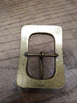 Vtg ADK Unisex Antique Brass Classic Design Belt Buckle 3.5" x 2.5" Nice #1