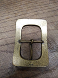 Vtg ADK Unisex Antique Brass Classic Design Belt Buckle 3.5" x 2.5" Nice #1