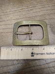 Vtg ADK Unisex Antique Brass Classic Design Belt Buckle 3.5" x 2.5" Nice #1