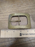 Vtg ADK Unisex Antique Brass Classic Design Belt Buckle 3.5" x 2.5" Nice #1