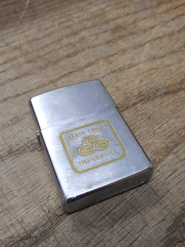 Vtg 1974-1975 Zippo Cigarette Lighter State Farm Insurance Brushed Chrome USA