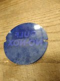 Vtg 1950's Gulf No Nox Bennett Gasoline Pump 3.50" Round Blue Curved Glass Panel