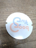 Vtg 1950's Good Gulf Bennett Gasoline Pump 3.50" Round Curved Glass Panel Orig.