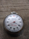 Vtg Westclox Stop Watch Pocket Watch White Dial Red Second Hand Works Good