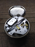 Vtg Westclox Stop Watch Pocket Watch White Dial Red Second Hand Works Good