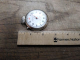 Vtg Westclox Stop Watch Pocket Watch White Dial Red Second Hand Works Good