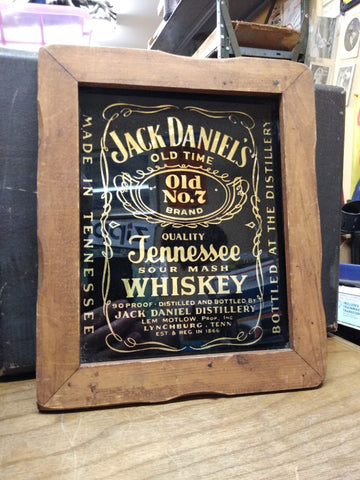 Vtg Jack Daniels Old No 7 Quality Tennessee Sour Mash Whiskey Sign Wood Frame