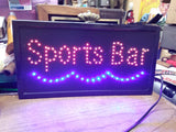 Vtg Electric Sports Bar Red Blue Blinking Lighted Sign Wall Hanging 19" x 10"