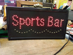 Vtg Electric Sports Bar Red Blue Blinking Lighted Sign Wall Hanging 19" x 10"