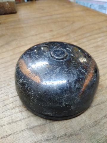 Vtg Antique Round Design Steel Mechanical Winding Door Bell Ringer 3" Diameter