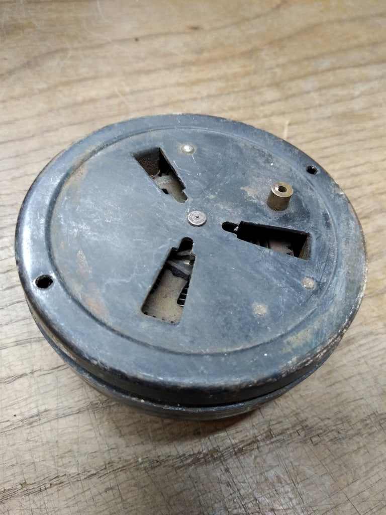 Vtg Antique Round Design Steel Mechanical Winding Door Bell