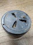 Vtg Antique Round Design Steel Mechanical Winding Door Bell Ringer 3" Diameter