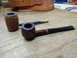 Vtg 2 Pc Tobacco Pipe Lot Willard Briar w/Stinger Missouri Meerschaum Corn Cob