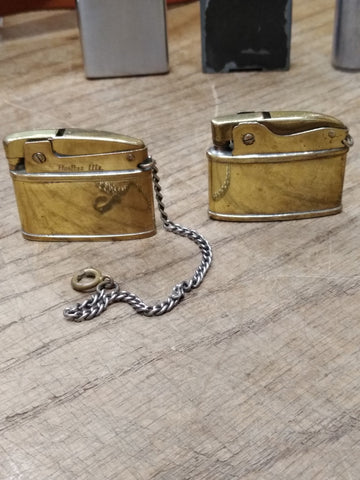Vtg Key Chain Miniature Gold Tone Cigarette Lighter Lot Brother Bomart Japan