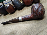 Vtg Briar Smoking Tobacco Pipe Apple Style Threaded Shank and Stem 6 inches