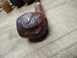 Vtg Briar Smoking Tobacco Pipe Apple Style Threaded Shank and Stem 6 inches