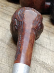 Vtg Briar Smoking Tobacco Pipe Apple Style Threaded Shank and Stem 6 inches