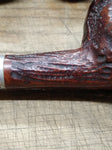 Vtg Briar Smoking Tobacco Pipe Apple Style Threaded Shank and Stem 6 inches