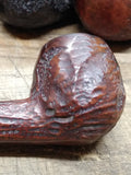 Vtg Briar Smoking Tobacco Pipe Apple Style Threaded Shank and Stem 6 inches