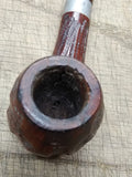 Vtg Briar Smoking Tobacco Pipe Apple Style Threaded Shank and Stem 6 inches