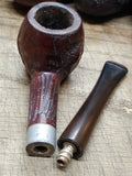 Vtg Briar Smoking Tobacco Pipe Apple Style Threaded Shank and Stem 6 inches