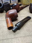 Vtg 754 Castagno Collection Briar Smoking Tobacco Pipe Apple Style Rustic Italy!