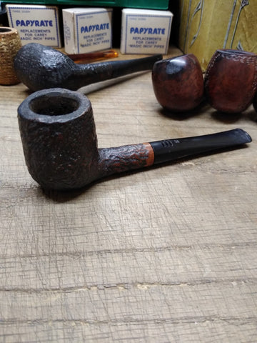 Vtg Carey Magic Inch Patented Briar Rustic Billiard Smoking Tobacco Pipe Nice!