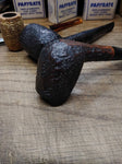 Vtg Carey Magic Inch Patented Briar Rustic Billiard Smoking Tobacco Pipe Nice!