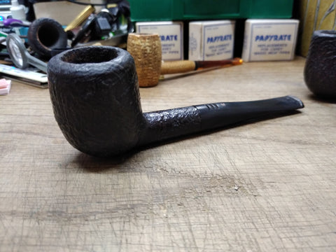 Vtg Carey Magic Inch Billiard Briar Rustic Smoking Tobacco Pipe Good Shape!