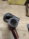 Vtg 3 Pc Tobacco Pipe Bowl Stem and Lot Carey Meerschaum Lined Briar Good Shape!
